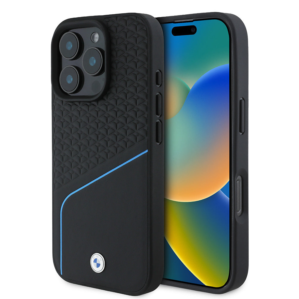 BMW iPhone 16 Pro Max Orjinal Lisanslı Magsafe Şarj Özellikli Metal Logolu Dokulu ve Çizgili Deri Telefon Kılıfı-2 BMW iPhone 16 Pro Max Orjinal Lisanslı Magsafe Şarj Özellikli Metal Logolu Dokulu ve Çizgili Deri Telefon Kılıfı-2